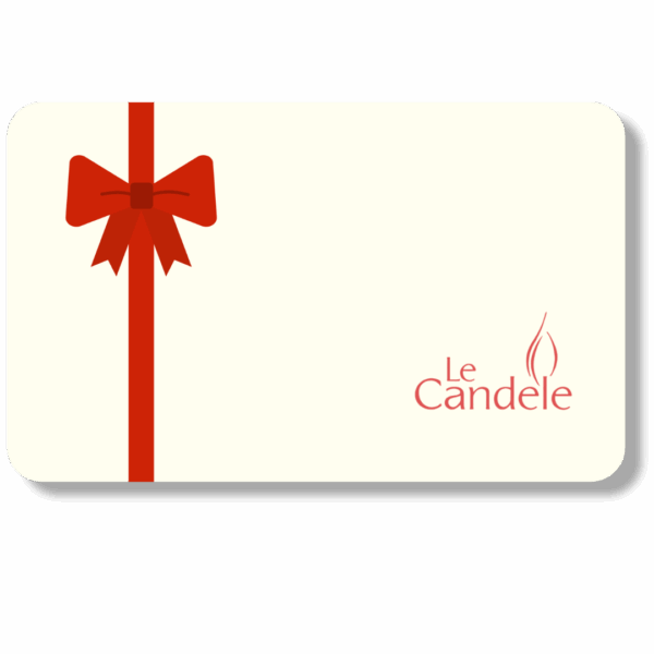 Geschenkkarte mit roter Schleife und Logo